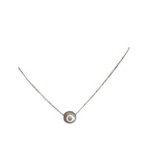 Sterling Silver Single Pearl Solitaire Pendant Necklace 18 inch Chain